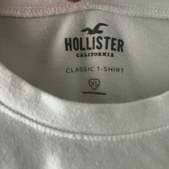 Hollister White Crew Neck Short Sleeve Tee - Picture 3 of 4